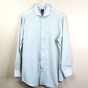 Boggi Milano Mens Slim Fit Pencil Stripe Long Sleeve Button Down Dress Shirt 44